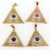 10Pcs Colorful Eye Jewelry Triangle Pendants for Necklace Making
