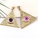 10Pcs Colorful Eye Jewelry Triangle Pendants for Necklace Making