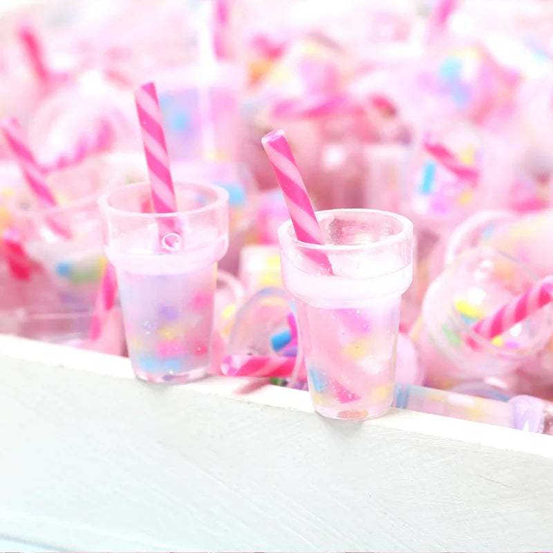 10Pcs Resin Pearl Tea Cup Charms Pendant DIY Jewelry Making C385