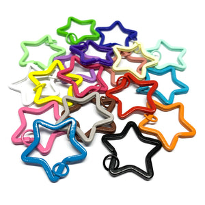 10Pcs Star Shape Metal Keyring Split Rings DIY Key Chains Key Holder Accessories
