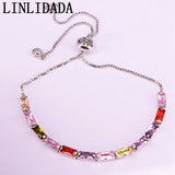 10Pcs Colorful Zirconia Bracelet Bangle for Women CZ Gold/Silver Jewelry