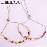 10Pcs Colorful Zirconia Bracelet Bangle for Women CZ Gold/Silver Jewelry