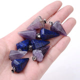 10Pcs Amethyst Conical Pendant Necklaces for Women