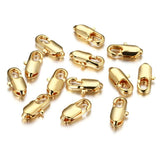 10Pcs Copper 18K Flat Lobster Clasps for DIY Jewelry Making