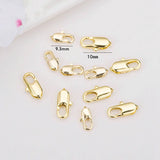 10Pcs Copper 18K Flat Lobster Clasps for DIY Jewelry Making
