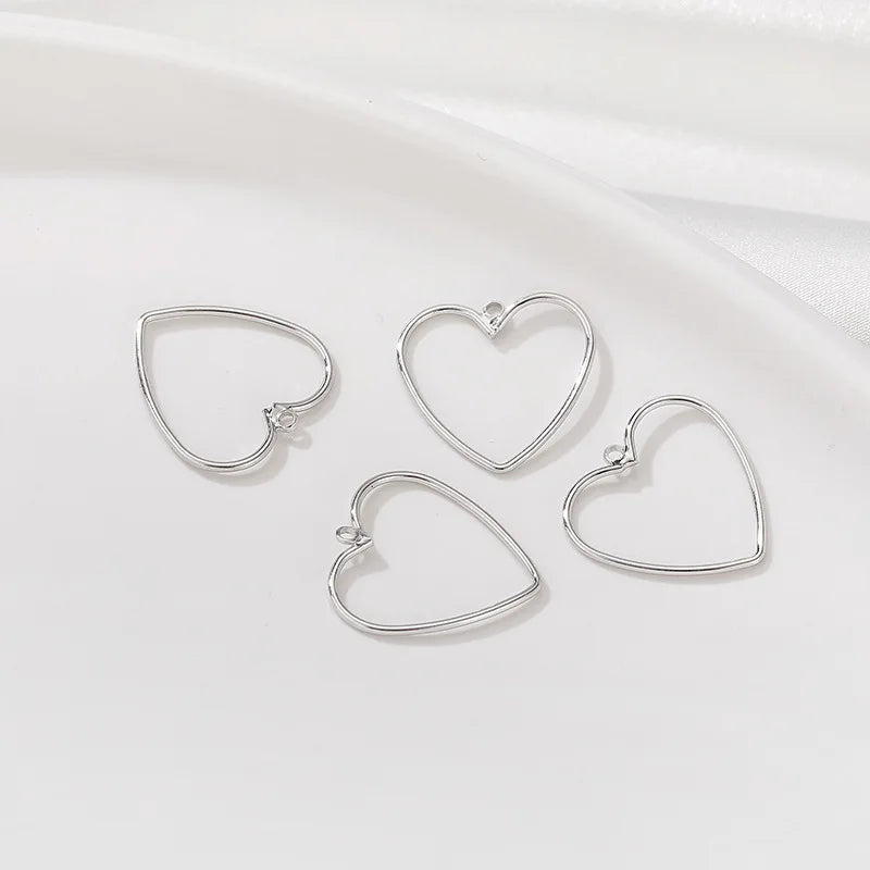 10Pcs Copper Heart Charms Pendant Resin Frame Mold for Jewelry Making