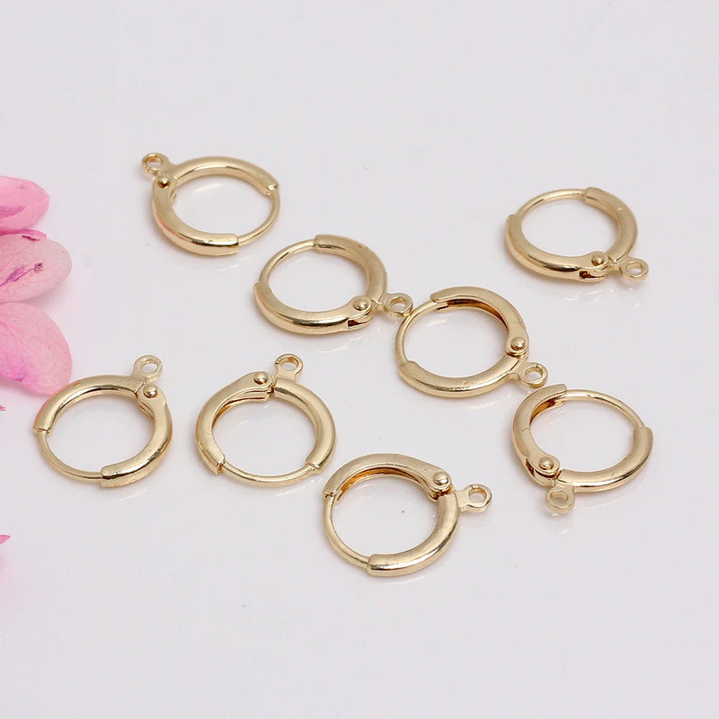 10Pcs Copper Leverback Earring Hooks 18K Plated DIY Jewelry Findings