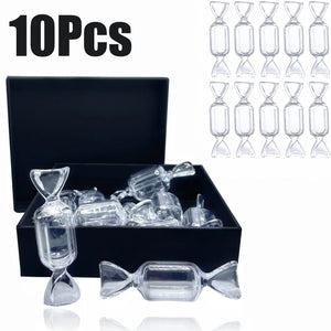 10Pcs Candy Shape Mini Plastic Jewelry Boxes Clear Ring Earrings Organizer