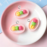 10Pcs Cartoon Animal Food Toy Resin Charms DIY Jewelry Making Accessories
