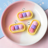 10Pcs Cartoon Animal Food Toy Resin Charms DIY Jewelry Making Accessories