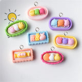 10Pcs Cartoon Animal Food Toy Resin Charms DIY Jewelry Making Accessories