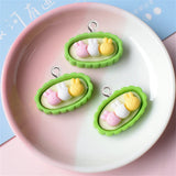 10Pcs Cartoon Animal Food Toy Resin Charms DIY Jewelry Making Accessories