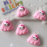 10Pcs Cartoon Cat Rice Ball Resin Charms DIY Jewelry Making Accessories
