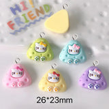 10Pcs Cartoon Cat Rice Ball Resin Charms DIY Jewelry Making Accessories