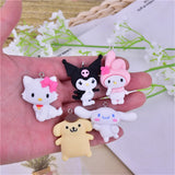 10Pcs Cartoon Rabbit Dog Cat Resin Charms DIY Crafts Pendants