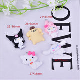 10Pcs Cartoon Rabbit Dog Cat Resin Charms DIY Crafts Pendants