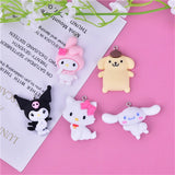 10Pcs Cartoon Rabbit Dog Cat Resin Charms DIY Crafts Pendants