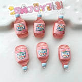 10Pcs Fruit Drinking Bottle Charms for Earrings Keychain Making Jewelry Resin