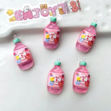 10Pcs Fruit Drinking Bottle Charms for Earrings Keychain Making Jewelry Resin