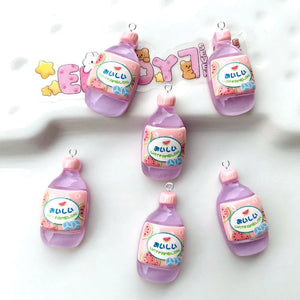 10Pcs Fruit Drinking Bottle Charms for Earrings Keychain Making Jewelry Resin