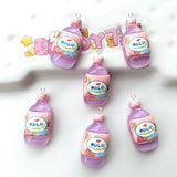 10Pcs Fruit Drinking Bottle Charms for Earrings Keychain Making Jewelry Resin