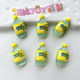 10Pcs Fruit Drinking Bottle Charms for Earrings Keychain Making Jewelry Resin