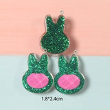 10Pcs Glitter Rabbit Head Resin Charms for Jewelry Making DIY