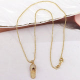 10Pcs Plated Enamel Cz Zircon Micro Pave Slipper Pendant Necklace Charms