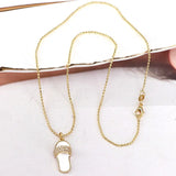 10Pcs Plated Enamel Cz Zircon Micro Pave Slipper Pendant Necklace Charms