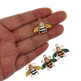 10Pcs Insect Bee Enamel Charms For DIY Jewelry Making