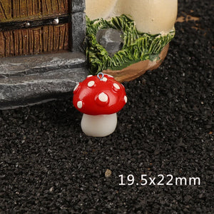 10Pcs Luminous 3D Mushroom Resin Charms Pendants DIY Jewelry Making