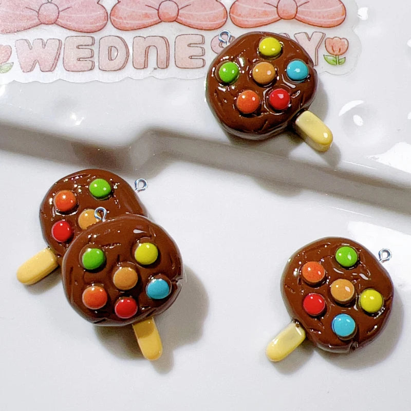 10Pcs Chocolate Resin Charms For Jewelry Making DIY Accessories