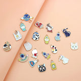 10Pcs Milk Spaceman Enamel Charms Beads DIY Earrings Bracelet Pendant
