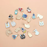 10Pcs Milk Spaceman Enamel Charms Beads DIY Earrings Bracelet Pendant