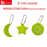 10Pcs Moon Reflective Keychain High Visibility Keyrings Jackets Backpack