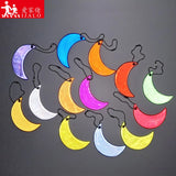 10Pcs Moon Reflective Keychain High Visibility Keyrings Jackets Backpack