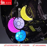 10Pcs Moon Reflective Keychain High Visibility Keyrings Jackets Backpack