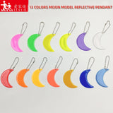 10Pcs Moon Reflective Keychain High Visibility Keyrings Jackets Backpack