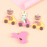 10Pcs Motorcycle Rabbit Bear Resin Charms Pendant DIY Jewelry Making
