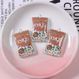 10Pcs Candy Biscuit Potato Chips Resin Charms for Jewelry Making