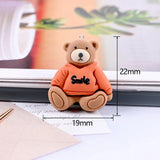 10Pcs Smile Bear Resin Charms Flatback DIY Earrings C397