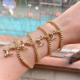 10Pcs Balloon Dog Bracelet Round Bead Charm Bracelet for Women