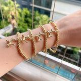 10Pcs Balloon Dog Bracelet Round Bead Charm Bracelet for Women