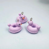 10Pcs Swimming Yellow Duck Resin Charms Animals Pendants C671