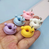 10Pcs Swimming Yellow Duck Resin Charms Animals Pendants C671