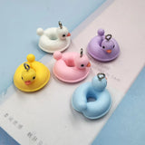 10Pcs Swimming Yellow Duck Resin Charms Animals Pendants C671
