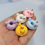 10Pcs Swimming Yellow Duck Resin Charms Animals Pendants C671