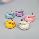 10Pcs Swimming Yellow Duck Resin Charms Animals Pendants C671