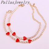 10Pcs Enamel Heart Charm CZ Tennis Chain Bracelet for Women Jewelry