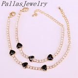 10Pcs Enamel Heart Charm CZ Tennis Chain Bracelet for Women Jewelry